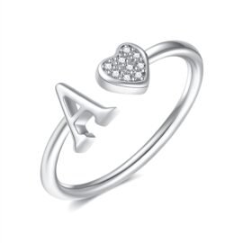 925 Sterling Silver Initial Ring