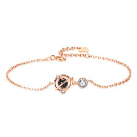 HOT Opal Crystal With Star Planet Adjustable 925 Sterling Silver Zircon Bracelet For Women