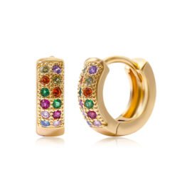 Rainbow hoop earrings for women