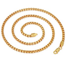 Gold and Silver 3.5mm box Necklace 16-30 inches Elegant Gold-Plated Necklace – Timeless Design and Premium Quality