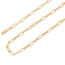 Gold and Silver 3-6mm paperclip Necklace 16-30 inches Elegant Gold-Plated Necklace – Timeless Design and Premium Quality