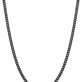 Black Cuban Necklace 3.5mm 16 inch – 30 inch. Elegant Gold-Plated Necklace – Timeless Design and Premium Quality