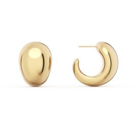 14K Gold Plated Regular Chunky Statement Earrings for Women Trendy, Lightweight Chunky Hoops Earrings, Hypoallergenic Jewelry Gifts for Women