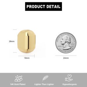 14k Plated Oval Shape Stud Earrings