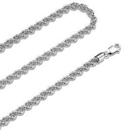 Silver Rope Chain. 3mm-5mm Necklace Elegant Gold-Plated Necklace – Timeless Design and Premium Quality