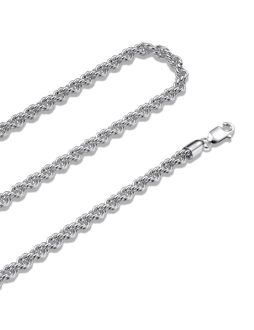 Silver Rope Chain. 3mm-5mm